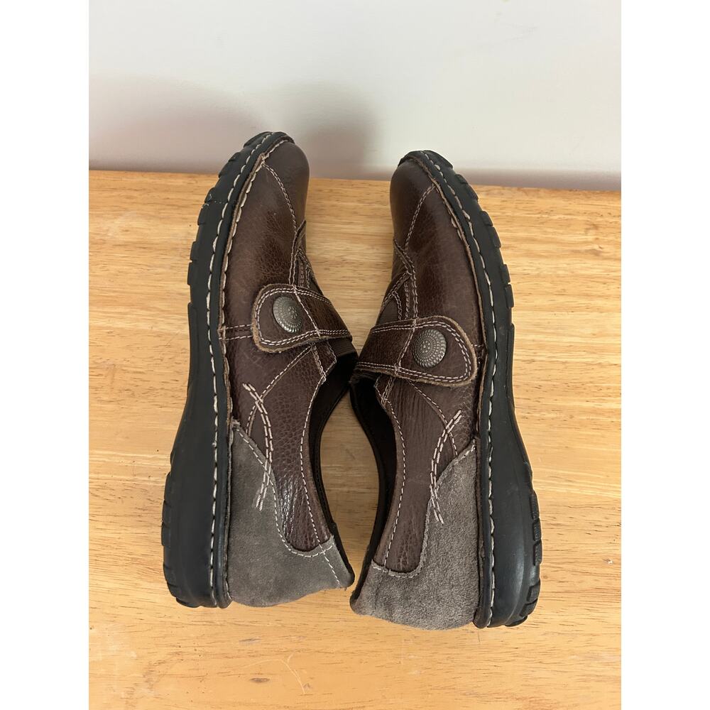 Earth Origins Evelyn Brown Leather Strap Loafers Women’s Size 8 - Picture 7 of 9